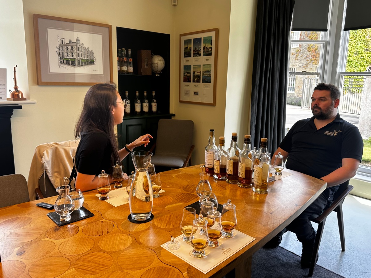 Tasting at Gordon & MacPhail retail shop at Elgin