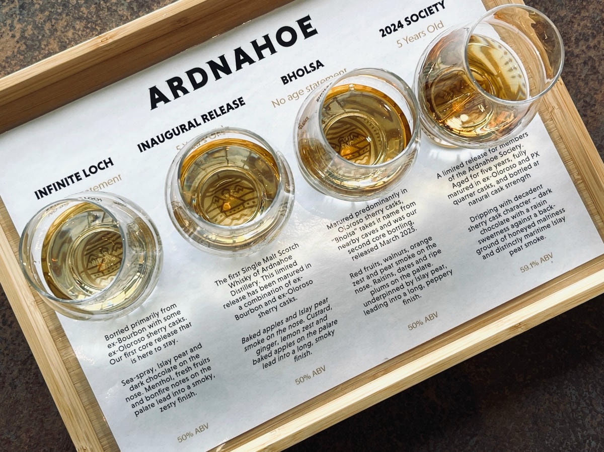 Tasting Flight at Ardnahoe Distillery
