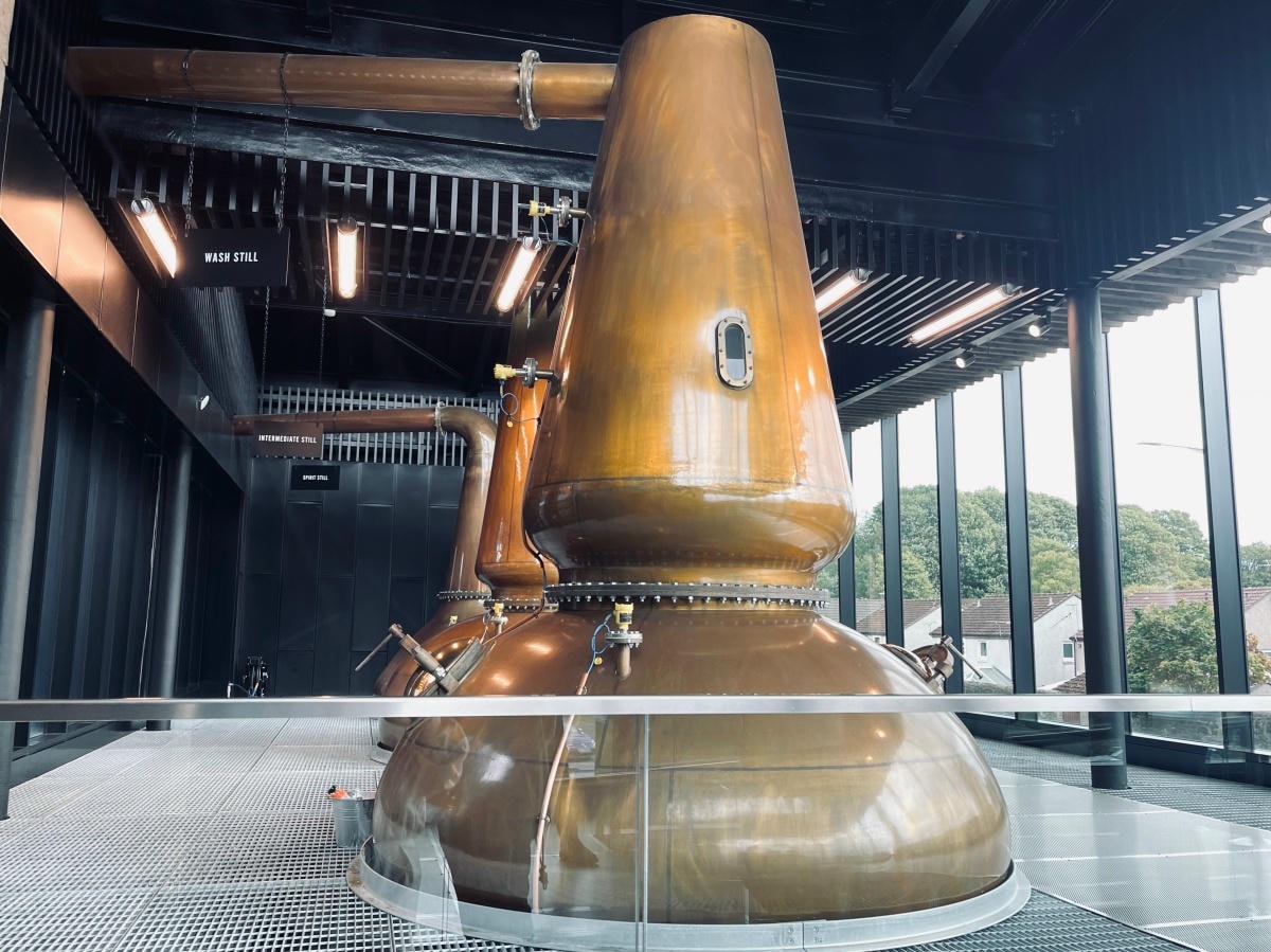 Rosebank頭頂被切平的初餾器(Wash Still)